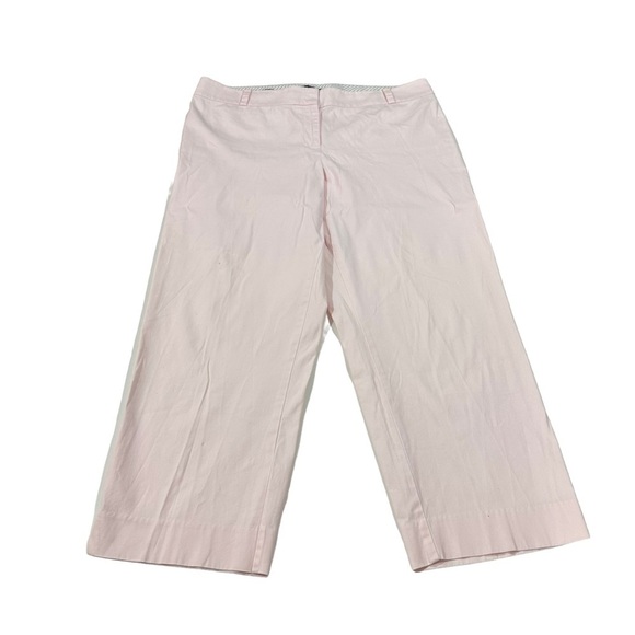 Talbots Signature Women Pink Flat Front Chino Pants Sz 14x27 Stretch High-Rise - Picture 1 of 15